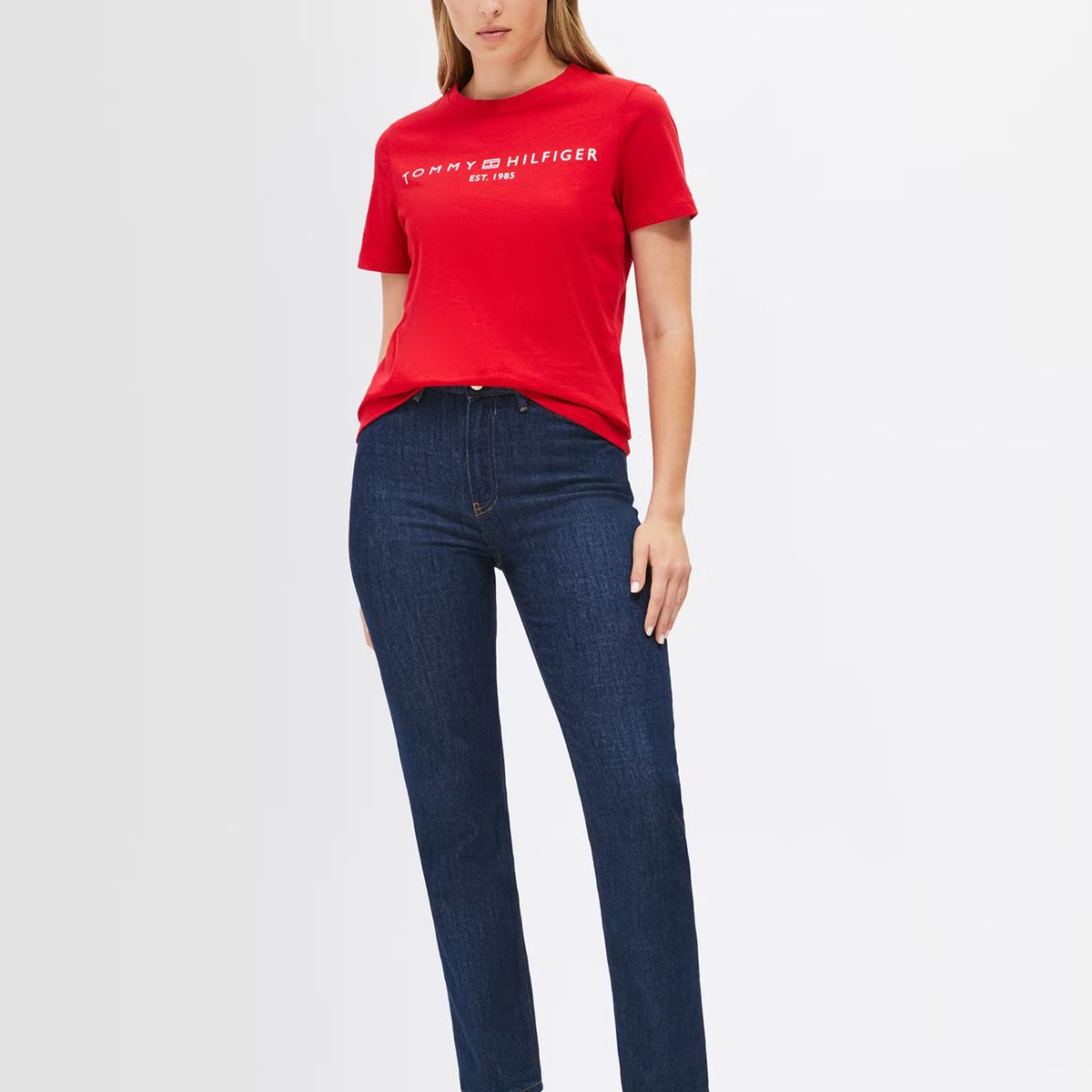 TOMMY HILFIGER - Polera Signature Con Logo Rojo Tommy Hilfiger