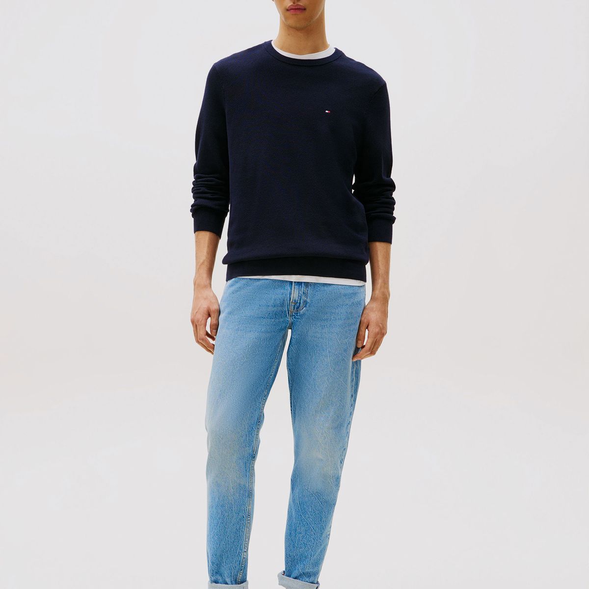 TOMMY HILFIGER - Sweater Essential Structure C-Neck Azul Tommy Hilfiger