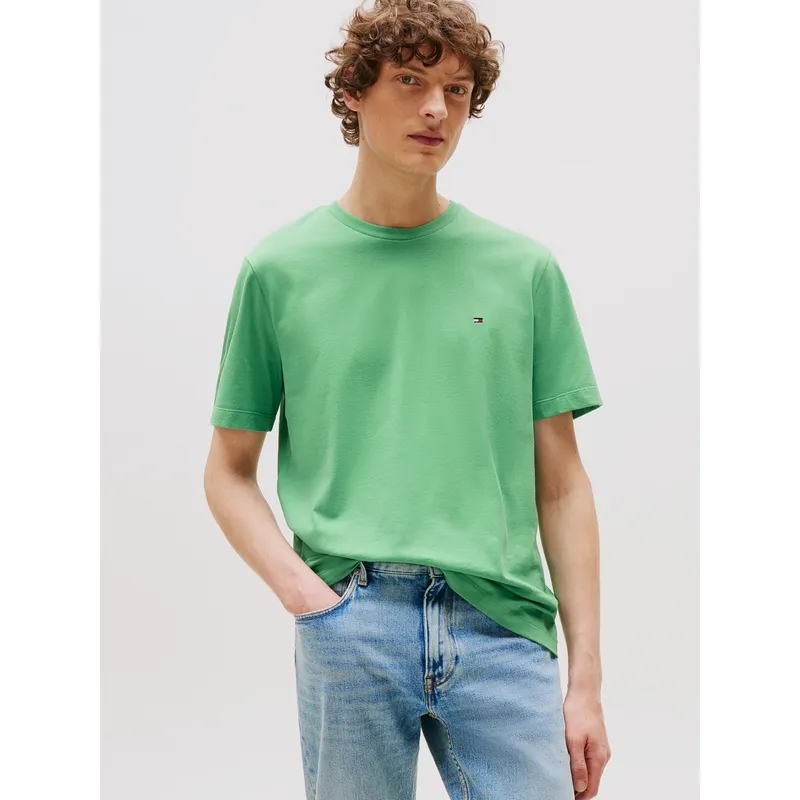 TOMMY HILFIGER - Polera Essential Cotton C-Neck Regular Fit Verde Tommy Hilfiger