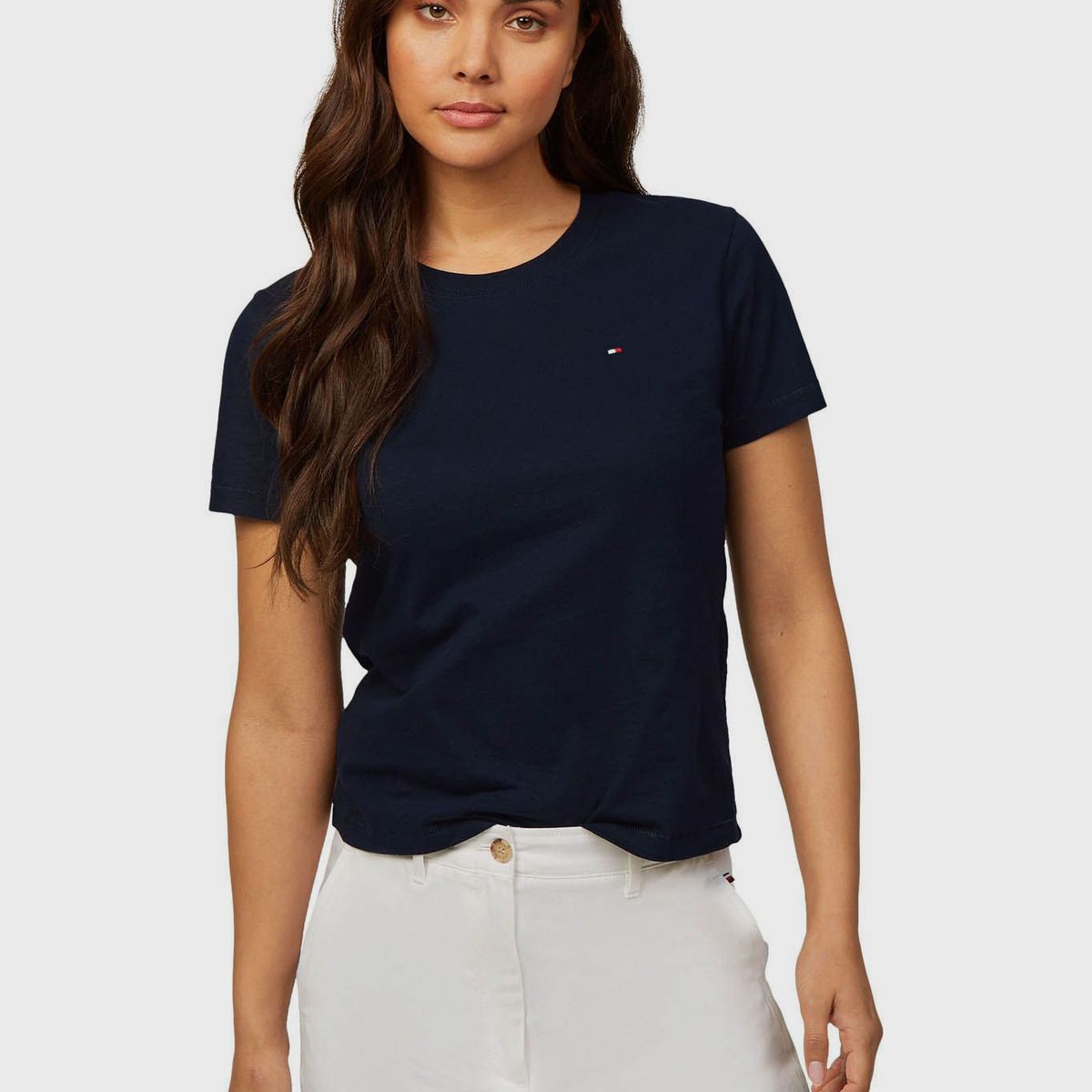 TOMMY HILFIGER - Polera De Corte Regular Con Logo Azul Tommy Hilfiger