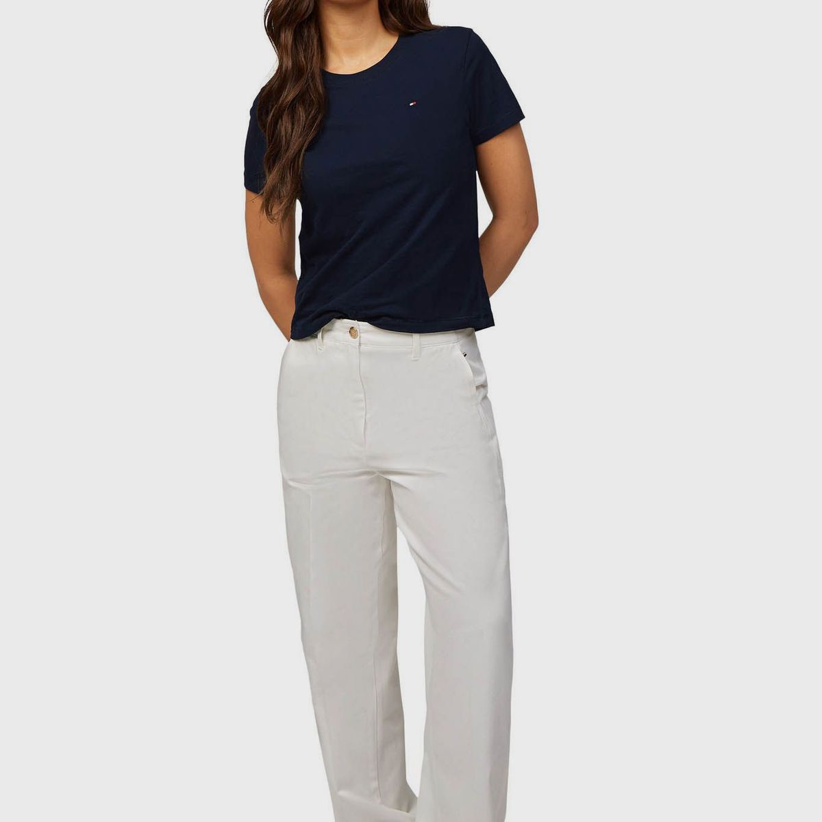 TOMMY HILFIGER - Polera De Corte Regular Con Logo Azul Tommy Hilfiger