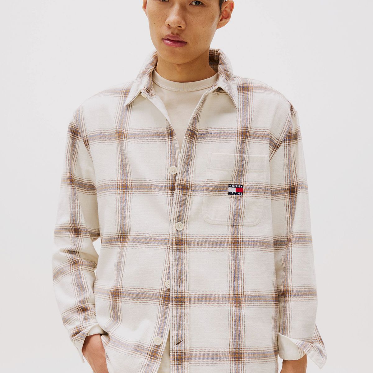 TOMMY HILFIGER - Sobrecamisa Texturizada Oversize Multicolor Tommy Jeans