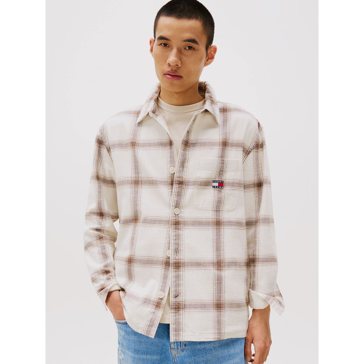 TOMMY HILFIGER - Sobrecamisa Texturizada Oversize Multicolor Tommy Jeans