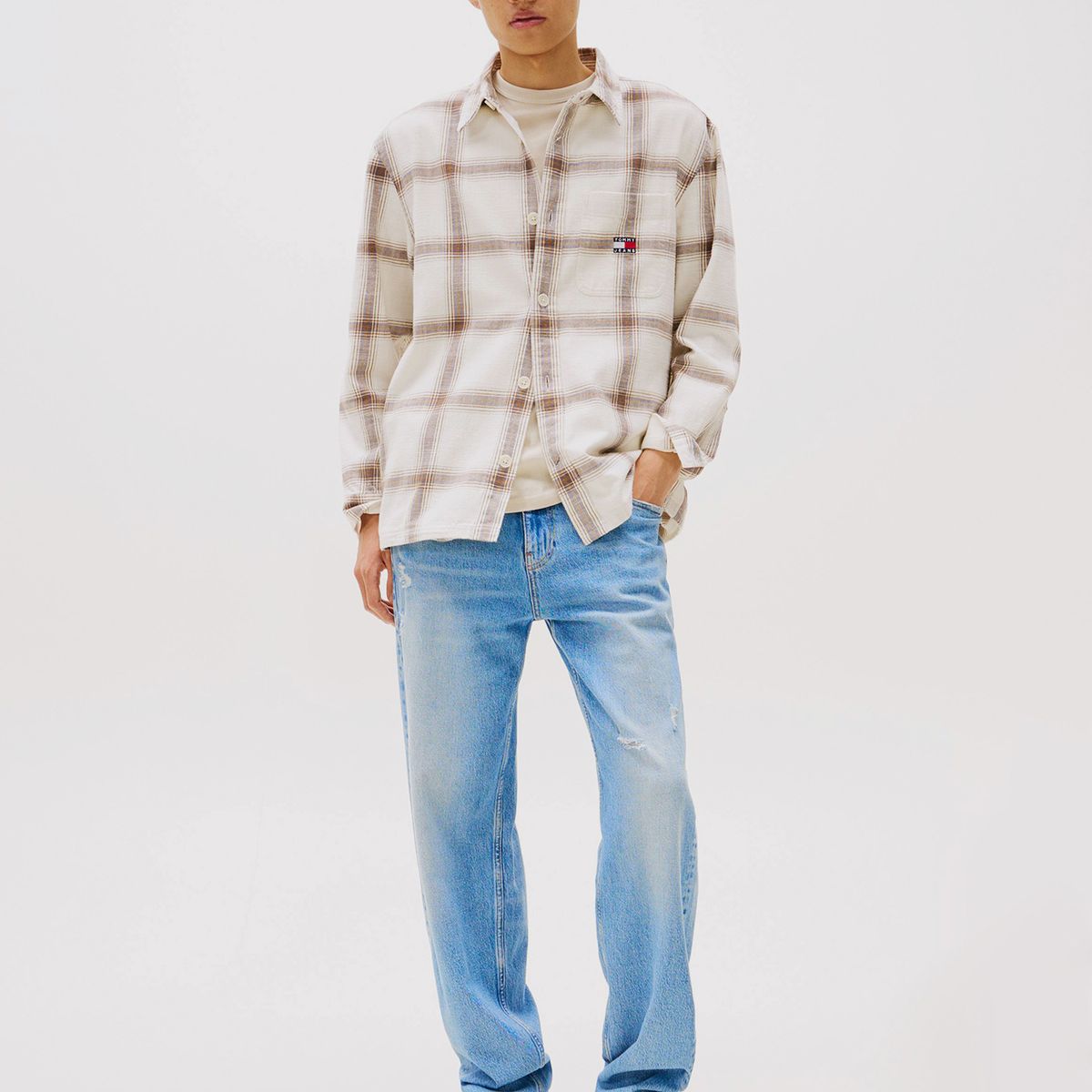 TOMMY HILFIGER - Sobrecamisa Texturizada Oversize Multicolor Tommy Jeans