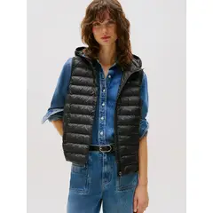 TOMMY HILFIGER - Parka Vest Acolchada Global Stripe Negro