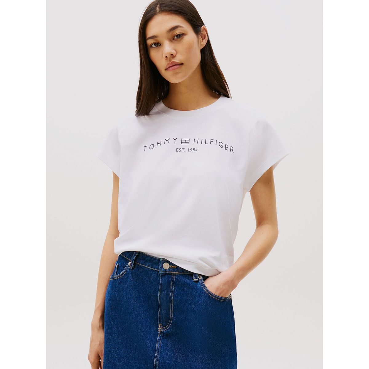 TOMMY HILFIGER - Polera Corporate Logo Blanco Tommy Hilfiger