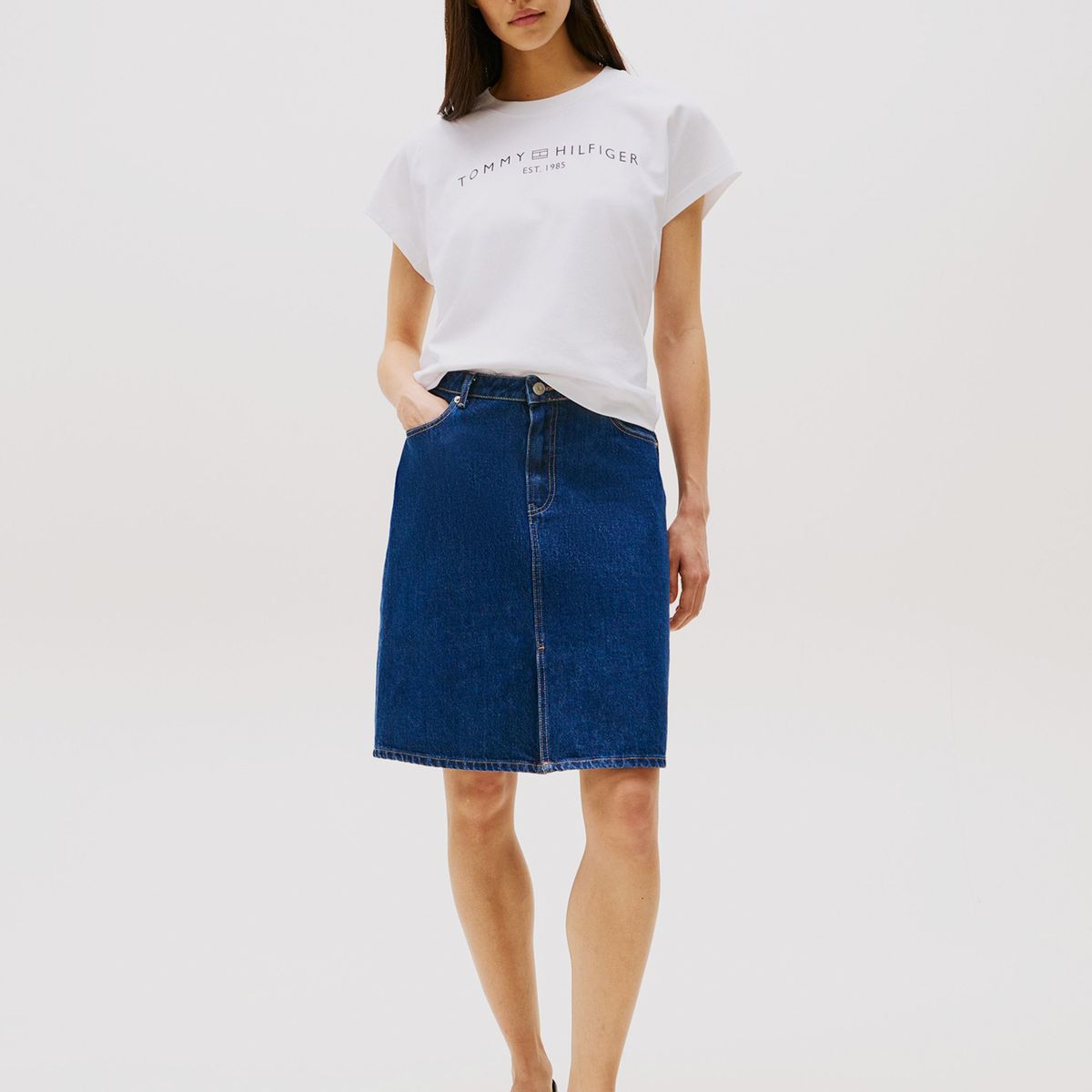 TOMMY HILFIGER - Polera Corporate Logo Blanco Tommy Hilfiger