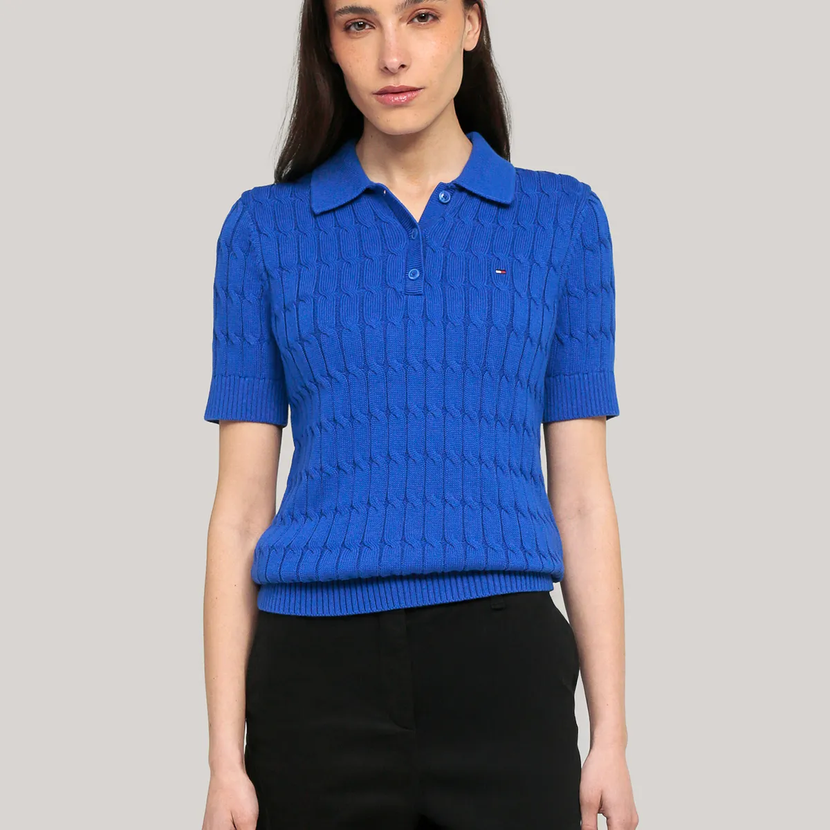 TOMMY HILFIGER - Sweater Cable Solid Azul Tommy Hilfiger