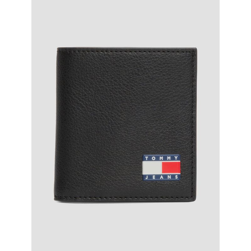 TOMMY HILFIGER - Billetera Heritage Plegable Negro Tommy Jeans