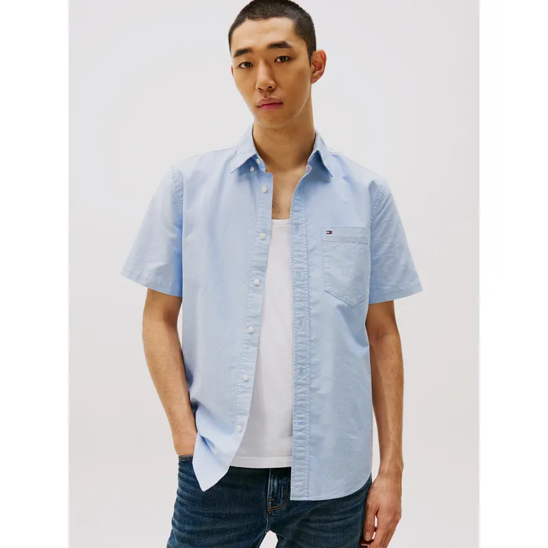 TOMMY HILFIGER - Camisa Heritage Oxford Regular Fit Azul Tommy Hilfiger