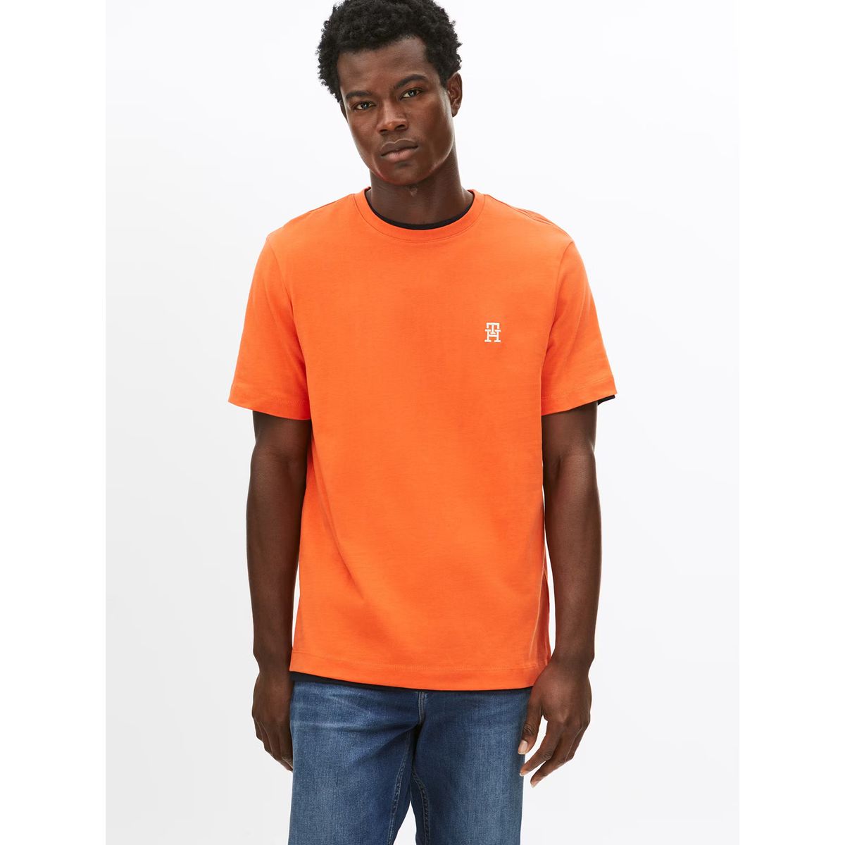 TOMMY HILFIGER - Polera Monogram Logo Naranjo Tommy Hilfiger