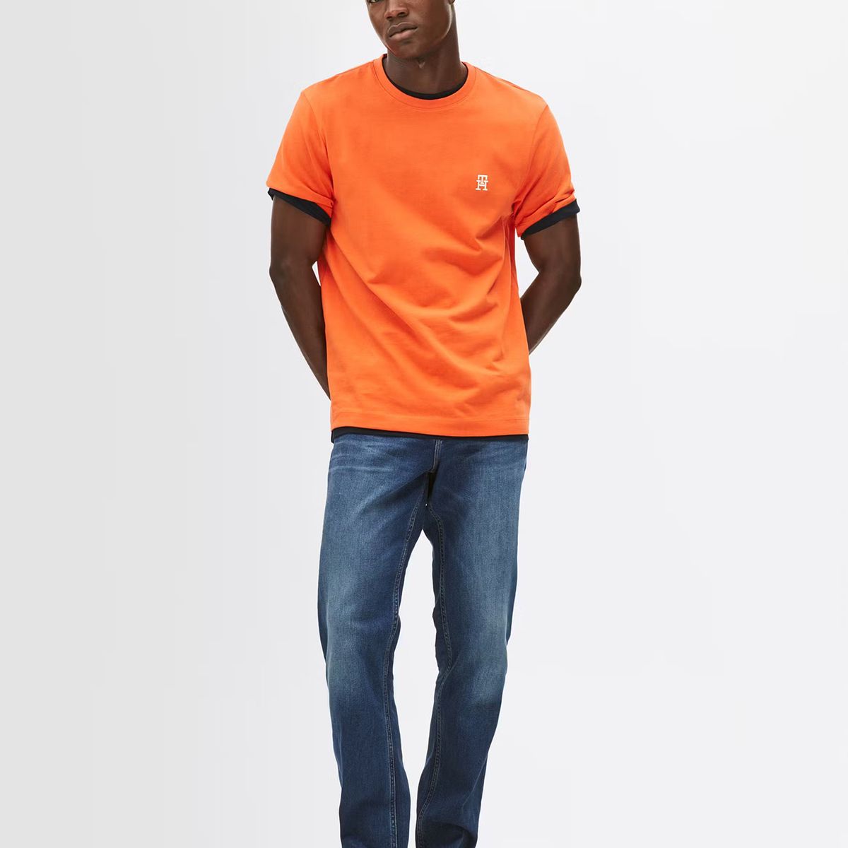 TOMMY HILFIGER - Polera Monogram Logo Naranjo Tommy Hilfiger