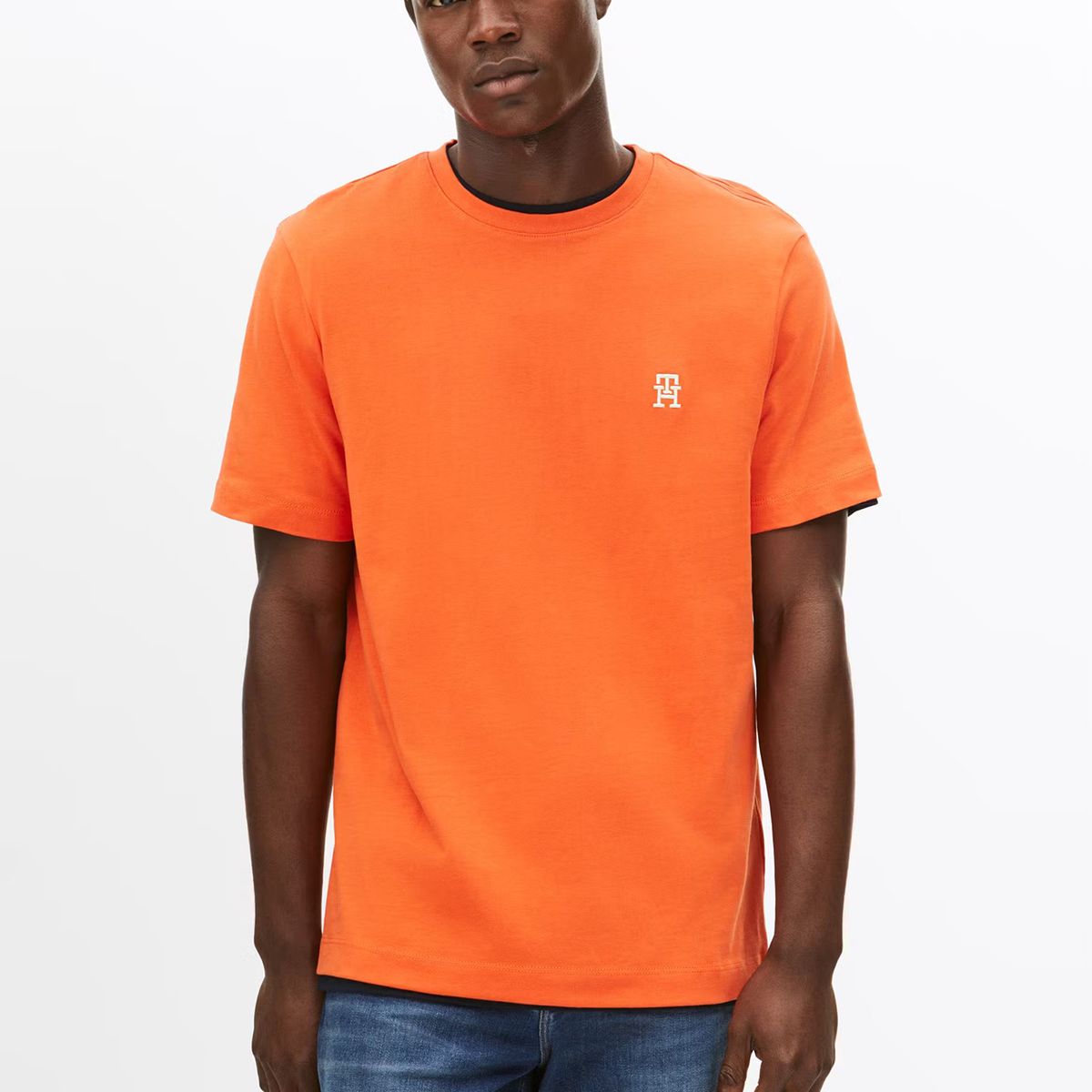 TOMMY HILFIGER - Polera Monogram Logo Naranjo Tommy Hilfiger