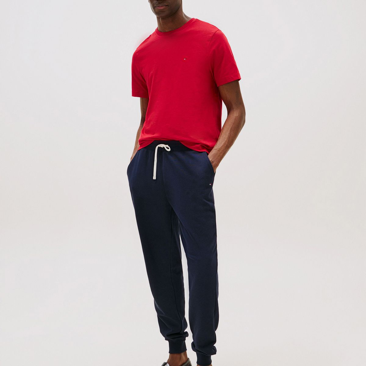 TOMMY HILFIGER - Polera Essential Cotton C-Neck Regular Rojo Tommy Hilfiger