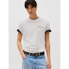 TOMMY HILFIGER - Polera Graphic Logo Regular Fit Blanco Tommy Jeans