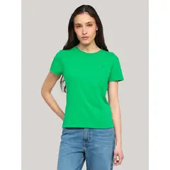TOMMY HILFIGER - Polera De Corte Slim Con Logo Verde