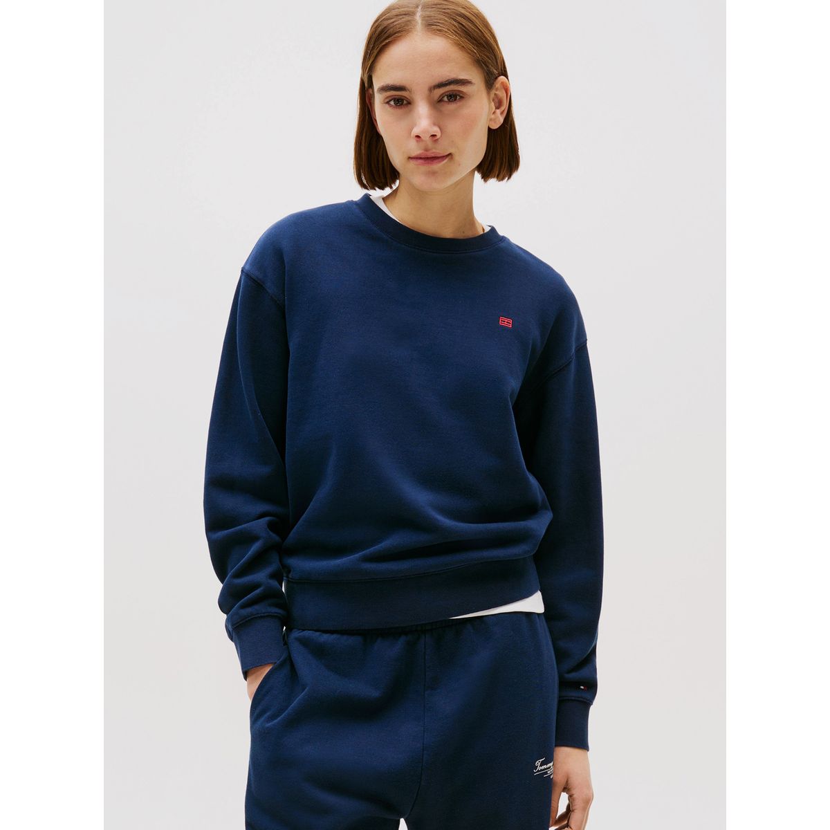 TOMMY HILFIGER - Polerón Contrast Flag Logo Azul Tommy Hilfiger