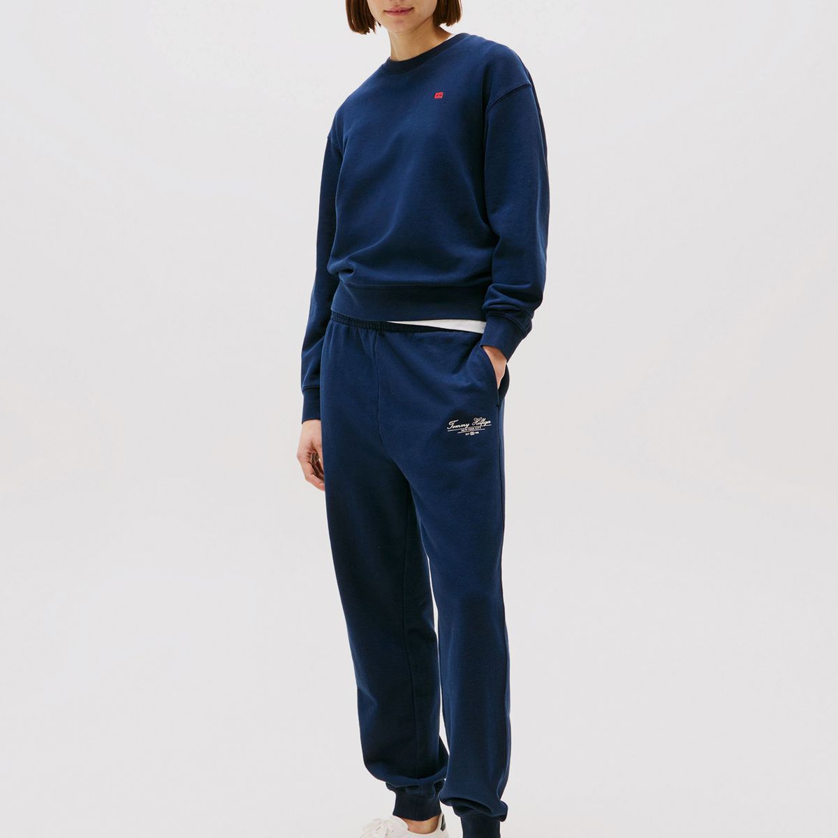 TOMMY HILFIGER - Polerón Contrast Flag Logo Azul Tommy Hilfiger