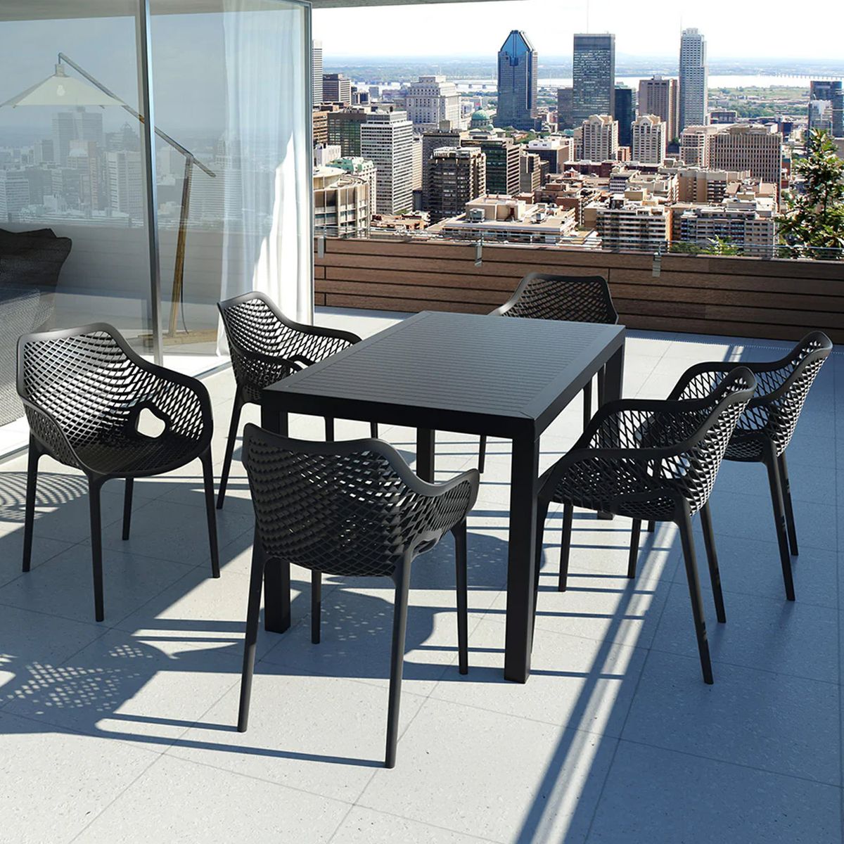 DECO EXTERIOR - 4 Sillas de exterior Air XL color Negro