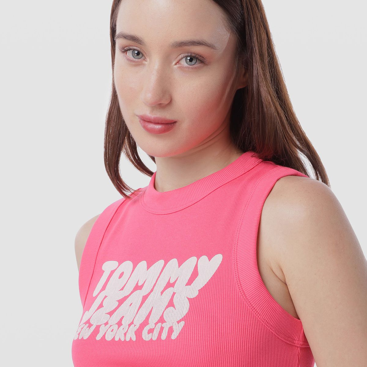 TOMMY HILFIGER - Polera Bubble Con Logo Rosado Tommy Jeans