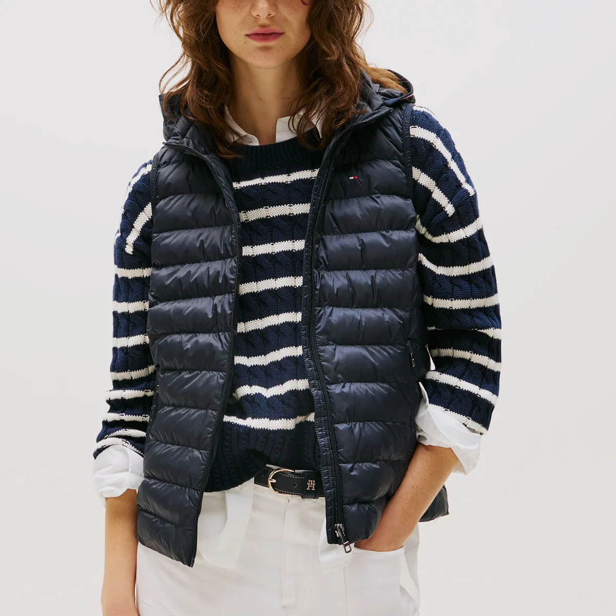 TOMMY HILFIGER - Parka Vest Acolchada Global Stripe Azul Tommy Hilfiger