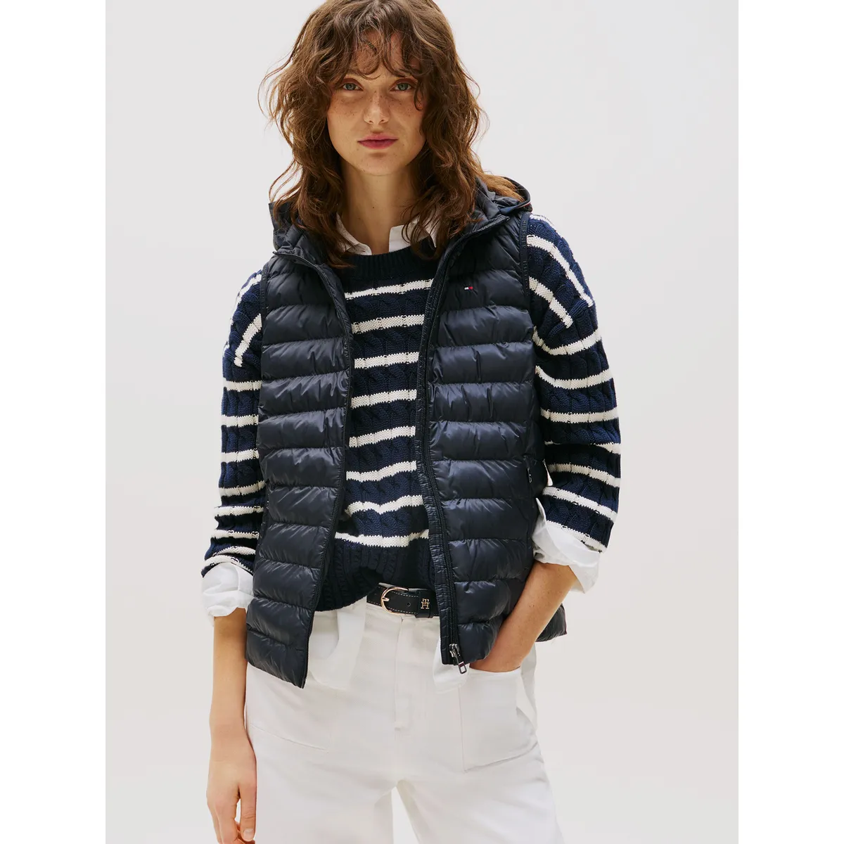 TOMMY HILFIGER - Parka Vest Acolchada Global Stripe Azul Tommy Hilfiger
