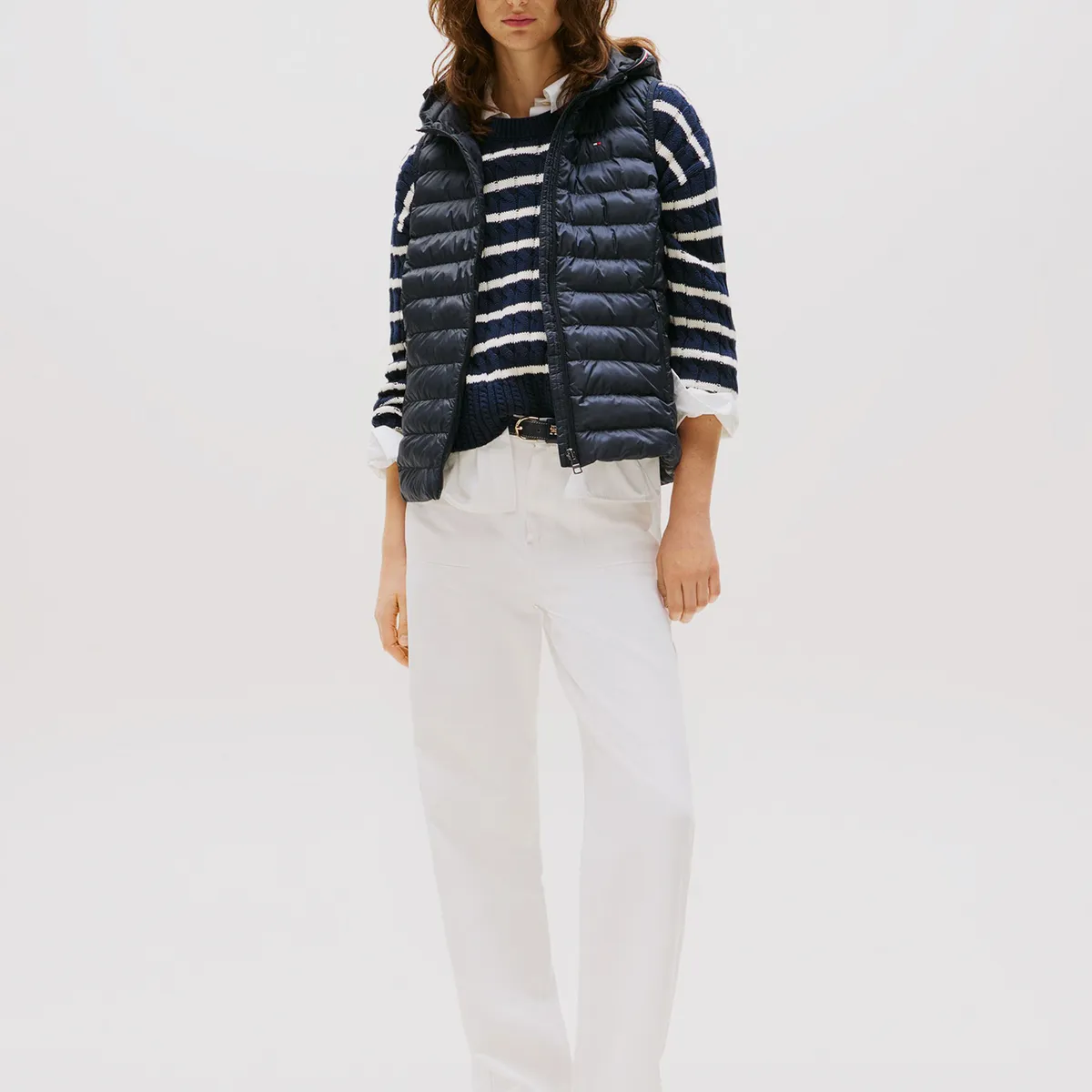 TOMMY HILFIGER - Parka Vest Acolchada Global Stripe Azul Tommy Hilfiger