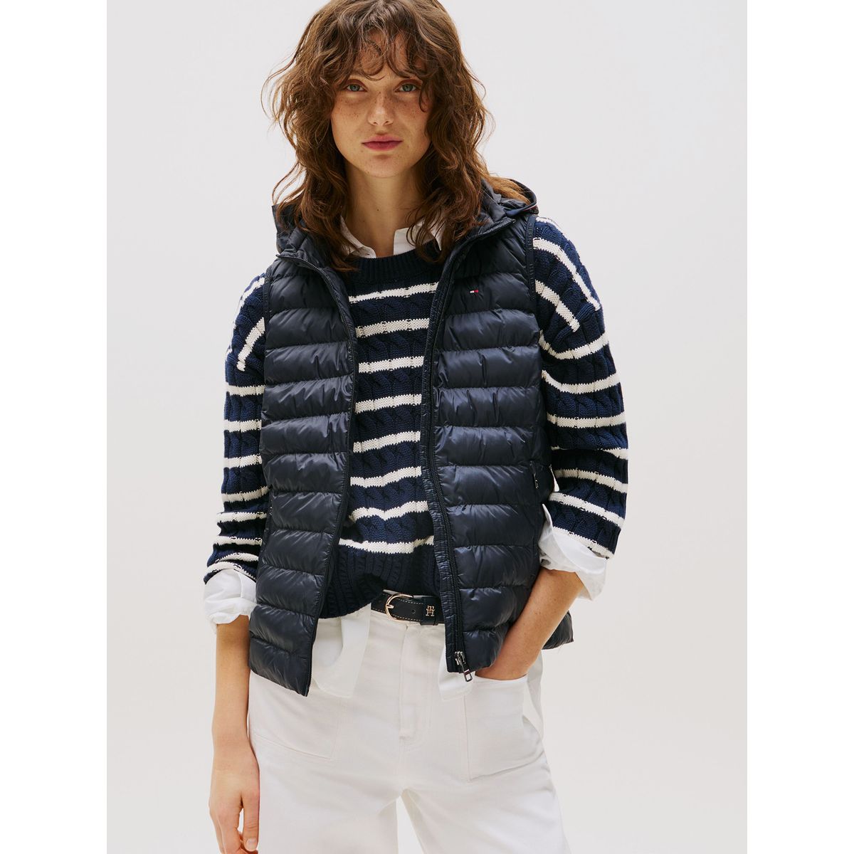 TOMMY HILFIGER - Parka Vest Acolchada Global Stripe Azul Tommy Hilfiger