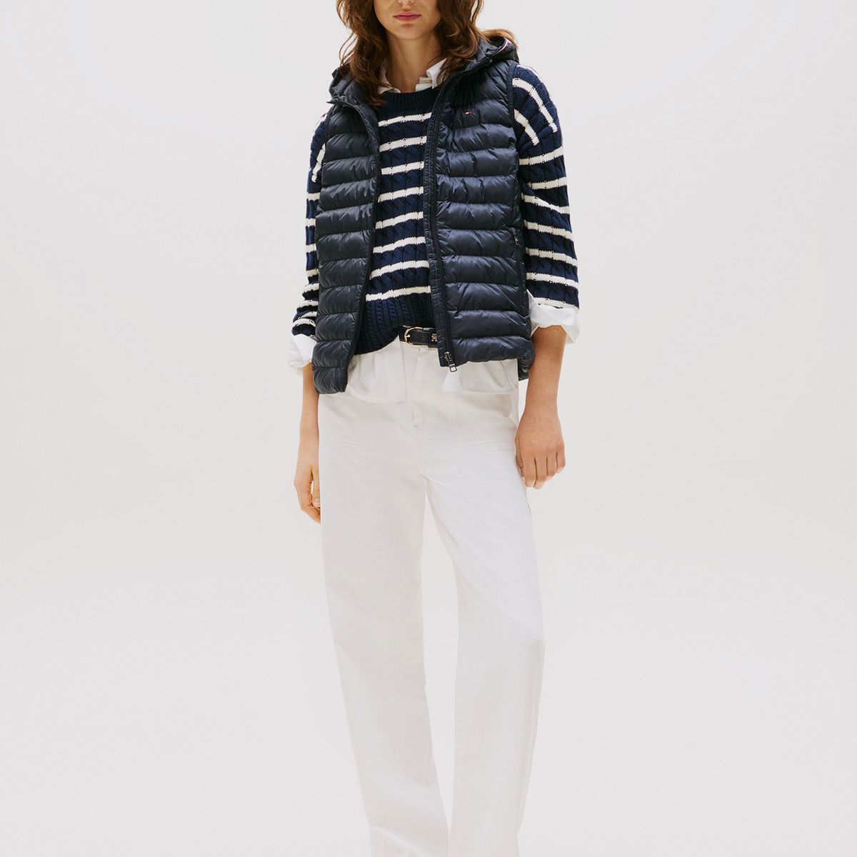 TOMMY HILFIGER - Parka Vest Acolchada Global Stripe Azul Tommy Hilfiger