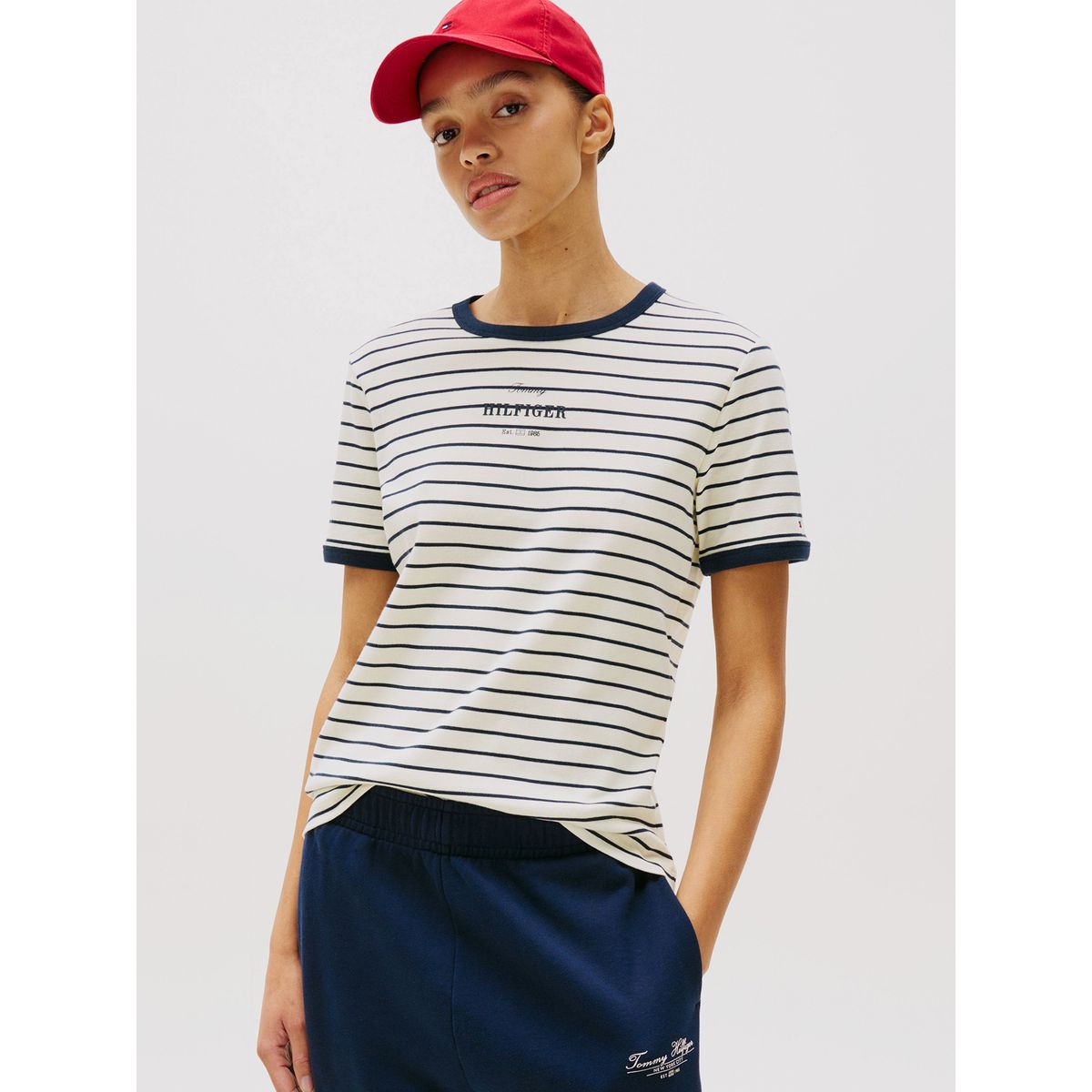 TOMMY HILFIGER - Polera Monotype Stripe Logo Multicolor Tommy Hilfiger