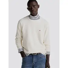 TOMMY HILFIGER - Sweater Essential Structure C-Neck Blanco