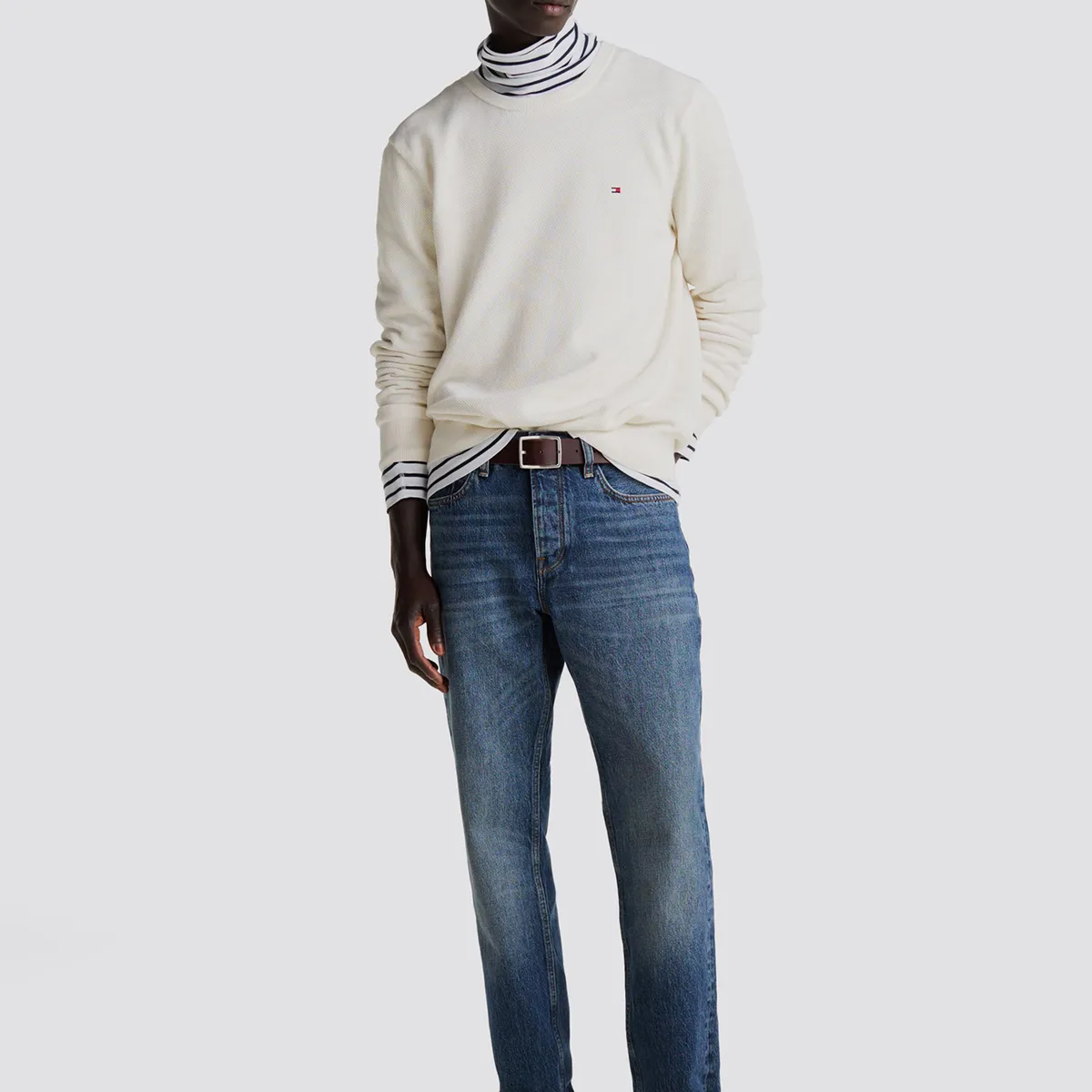 TOMMY HILFIGER - Sweater Essential Structure C-Neck Blanco Tommy Hilfiger