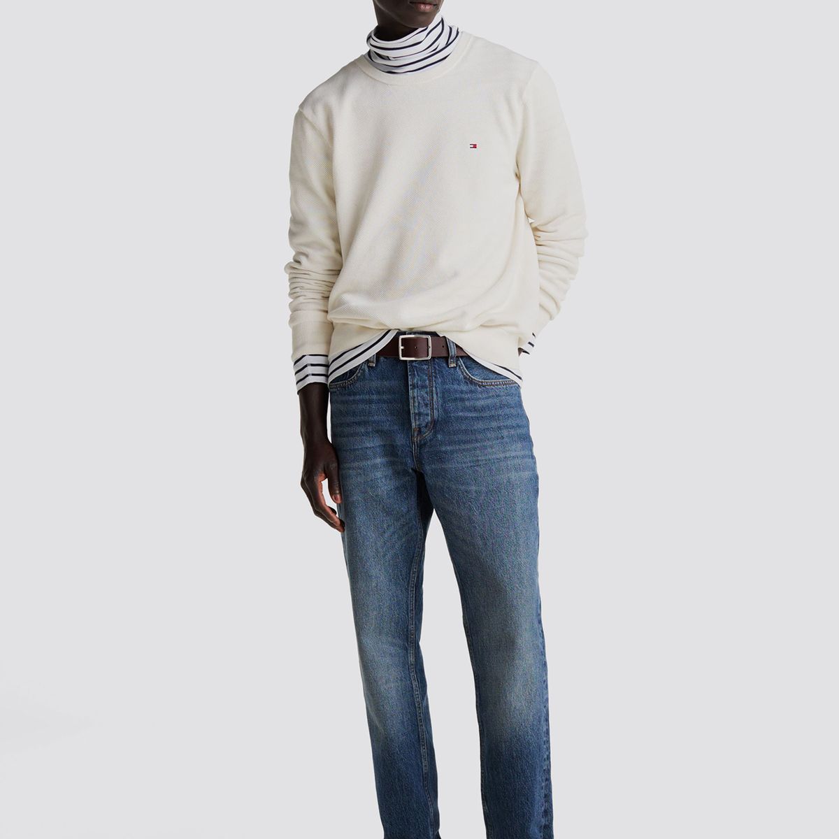 TOMMY HILFIGER - Sweater Essential Structure C-Neck Blanco Tommy Hilfiger