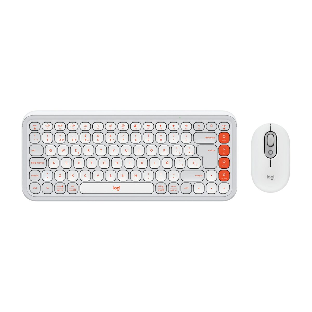 LOGITECH - Kit Teclado y Mouse inalámbrico Logitech POP Icon Blanco Español