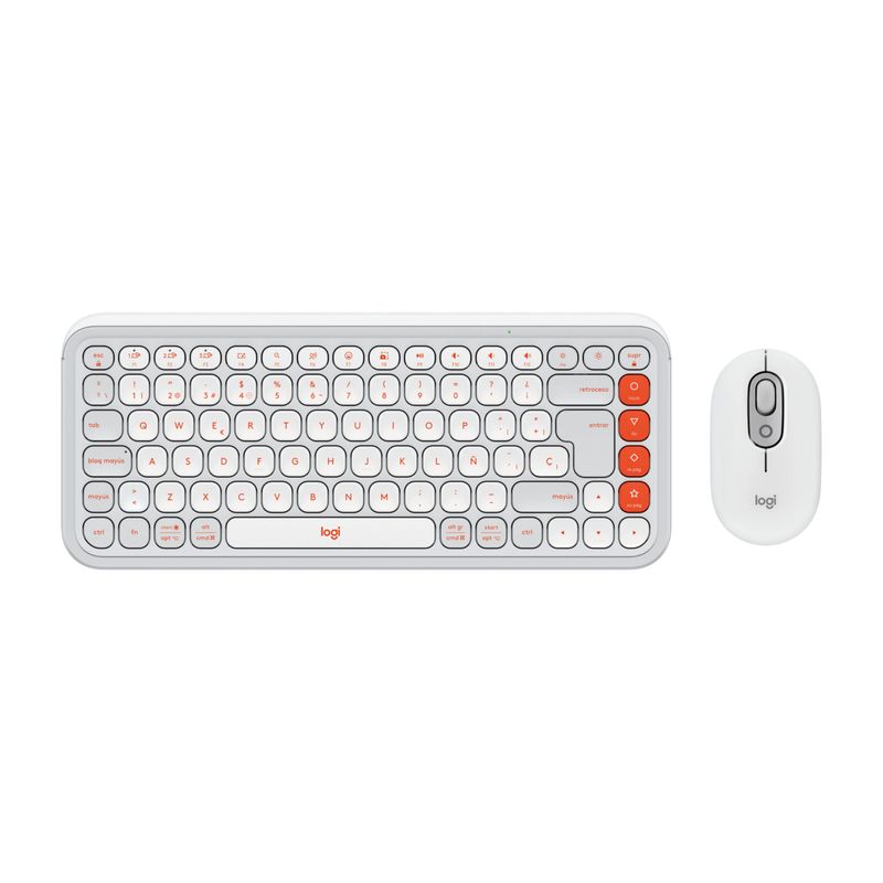 LOGITECH - Kit Teclado y Mouse inalámbrico Logitech POP Icon Blanco Español