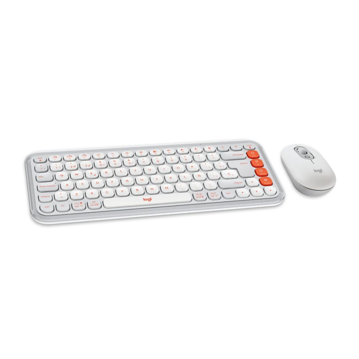 LOGITECH - Kit Teclado y Mouse inalámbrico Logitech POP Icon Blanco Español