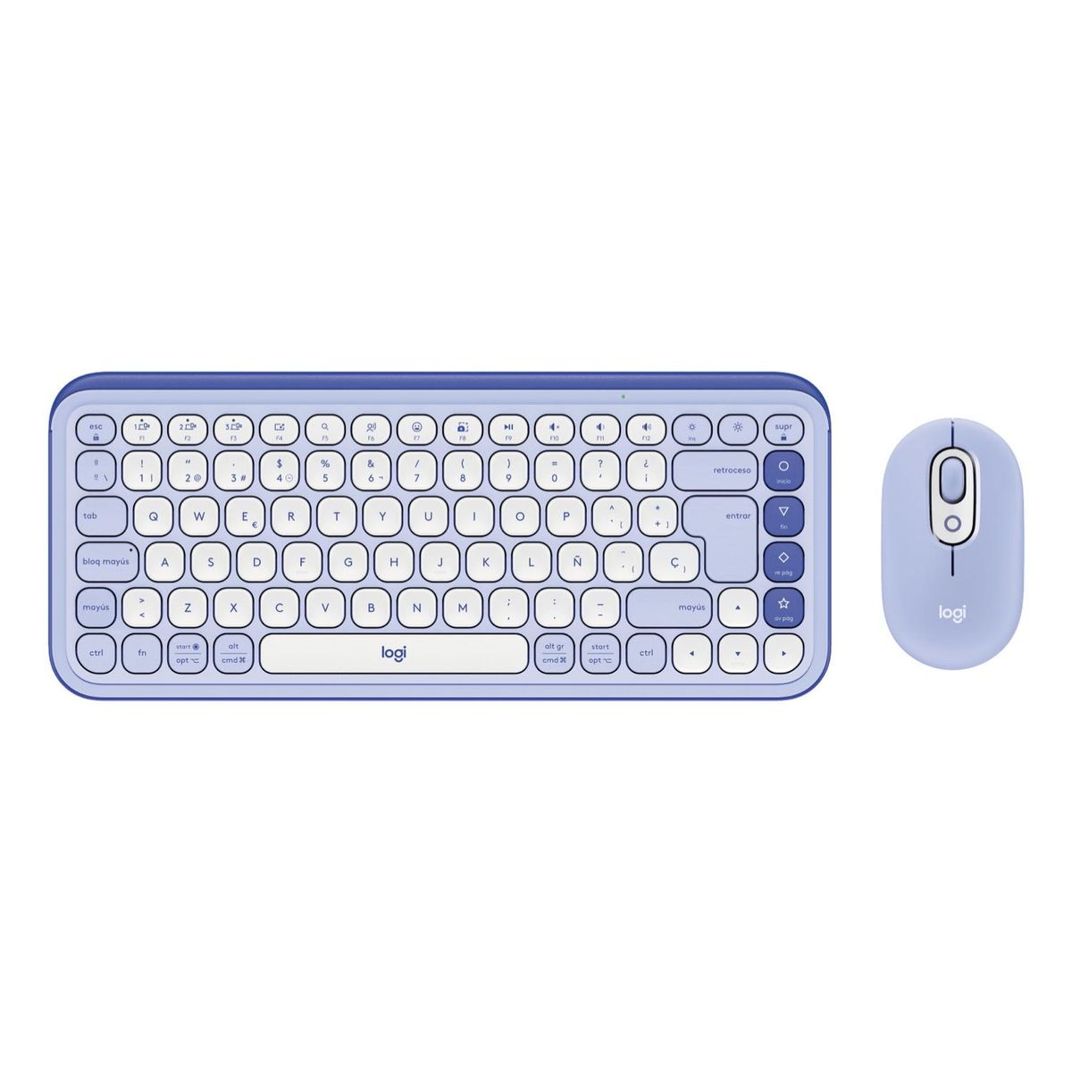 LOGITECH - Kit Teclado y Mouse inalámbrico Logitech POP Icon Lila Español