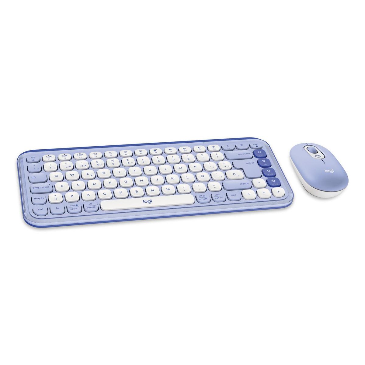 LOGITECH - Kit Teclado y Mouse inalámbrico Logitech POP Icon Lila Español
