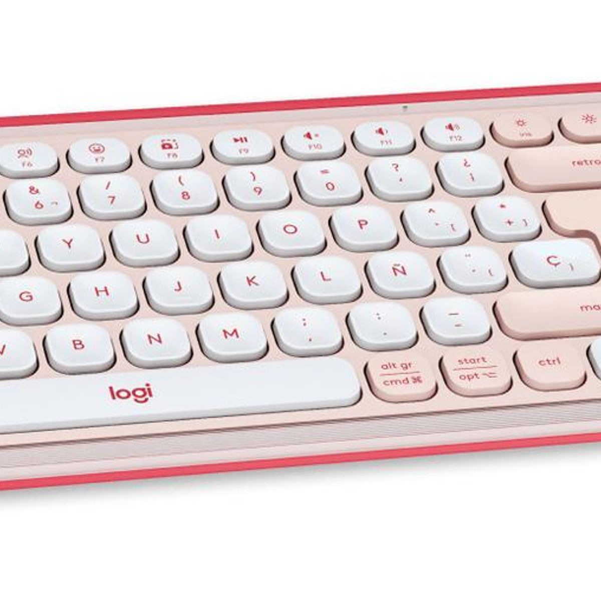 LOGITECH - Kit Teclado y Mouse inalámbrico Logitech POP Icon Rosado Español
