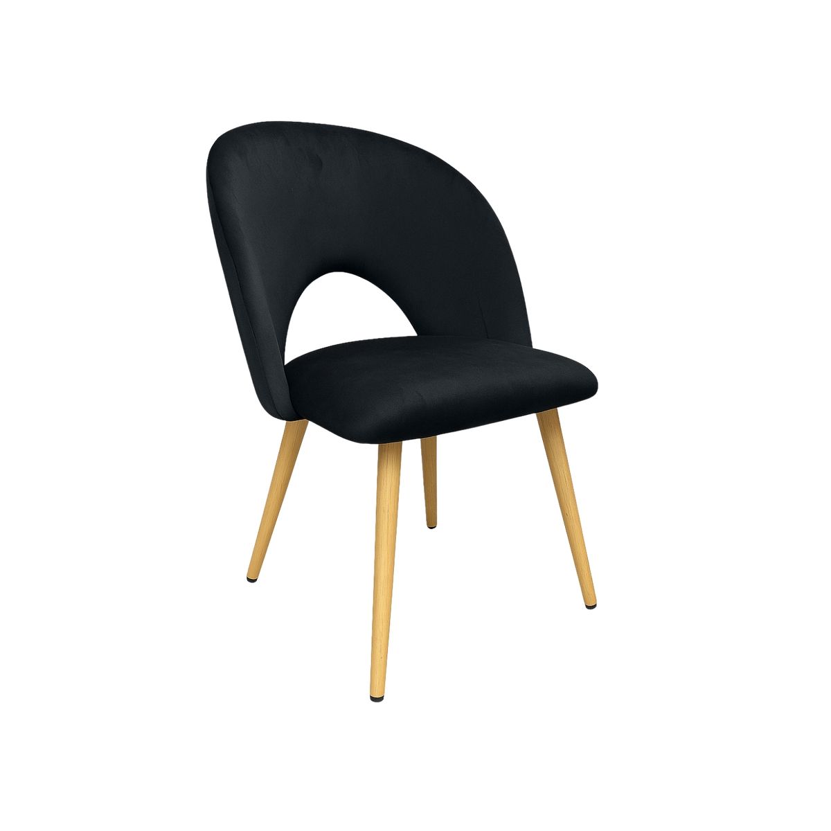 HABITA2 CHILE - Silla Elsa Wood Terciopelo - Negro