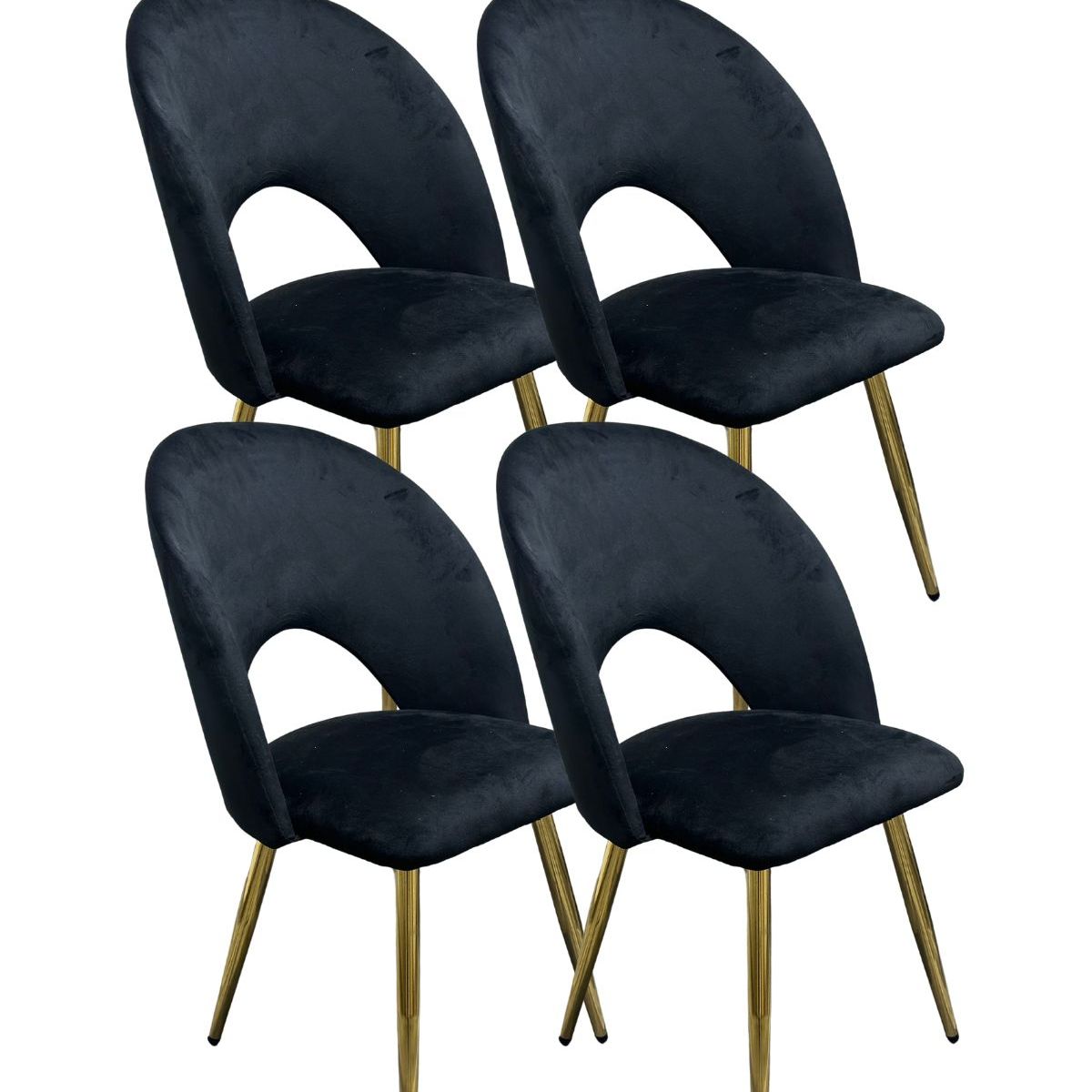 HABITA2 CHILE - Pack 4 Silla Elsa Gold - Negro