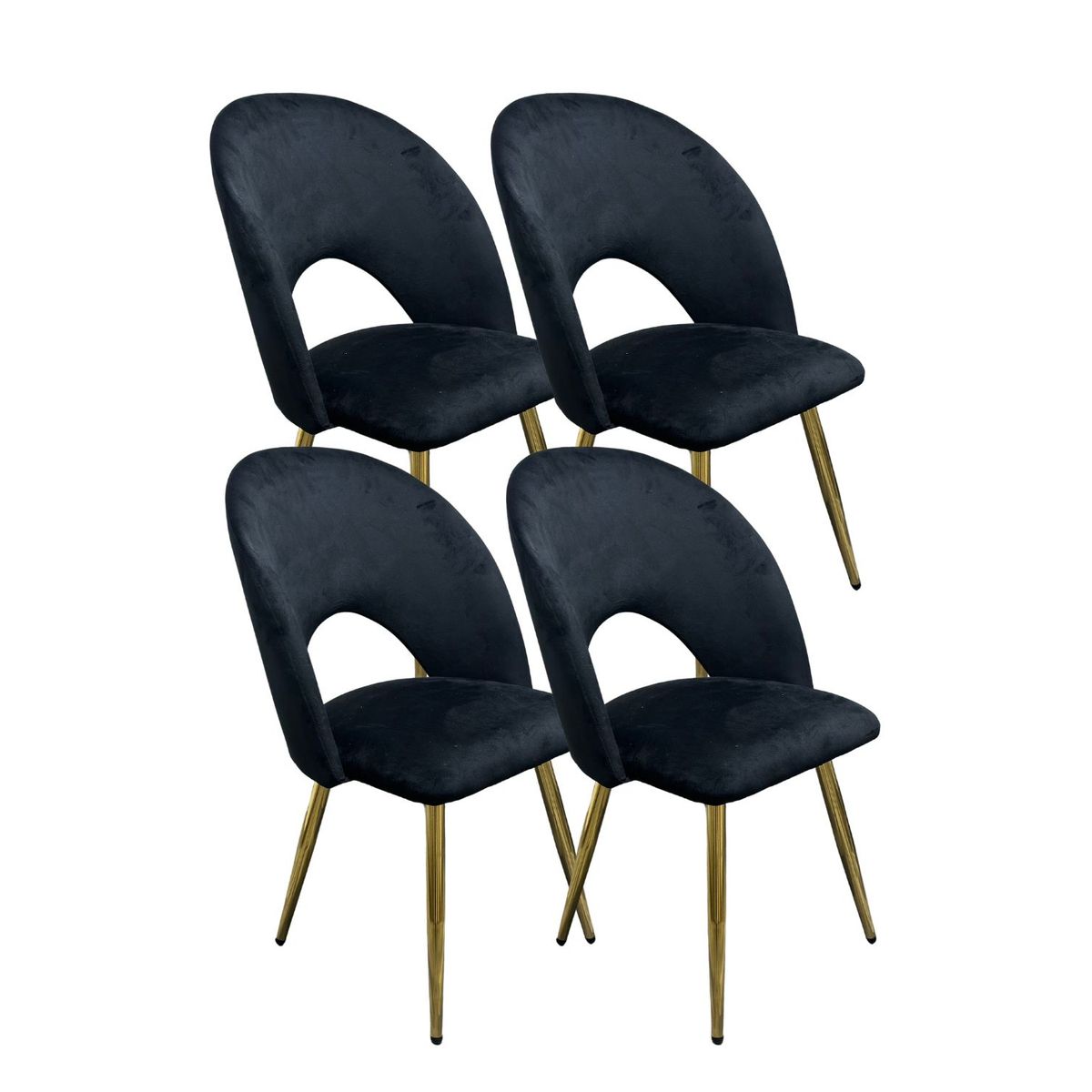 HABITA2 CHILE - Pack 4 Silla Elsa Gold - Negro