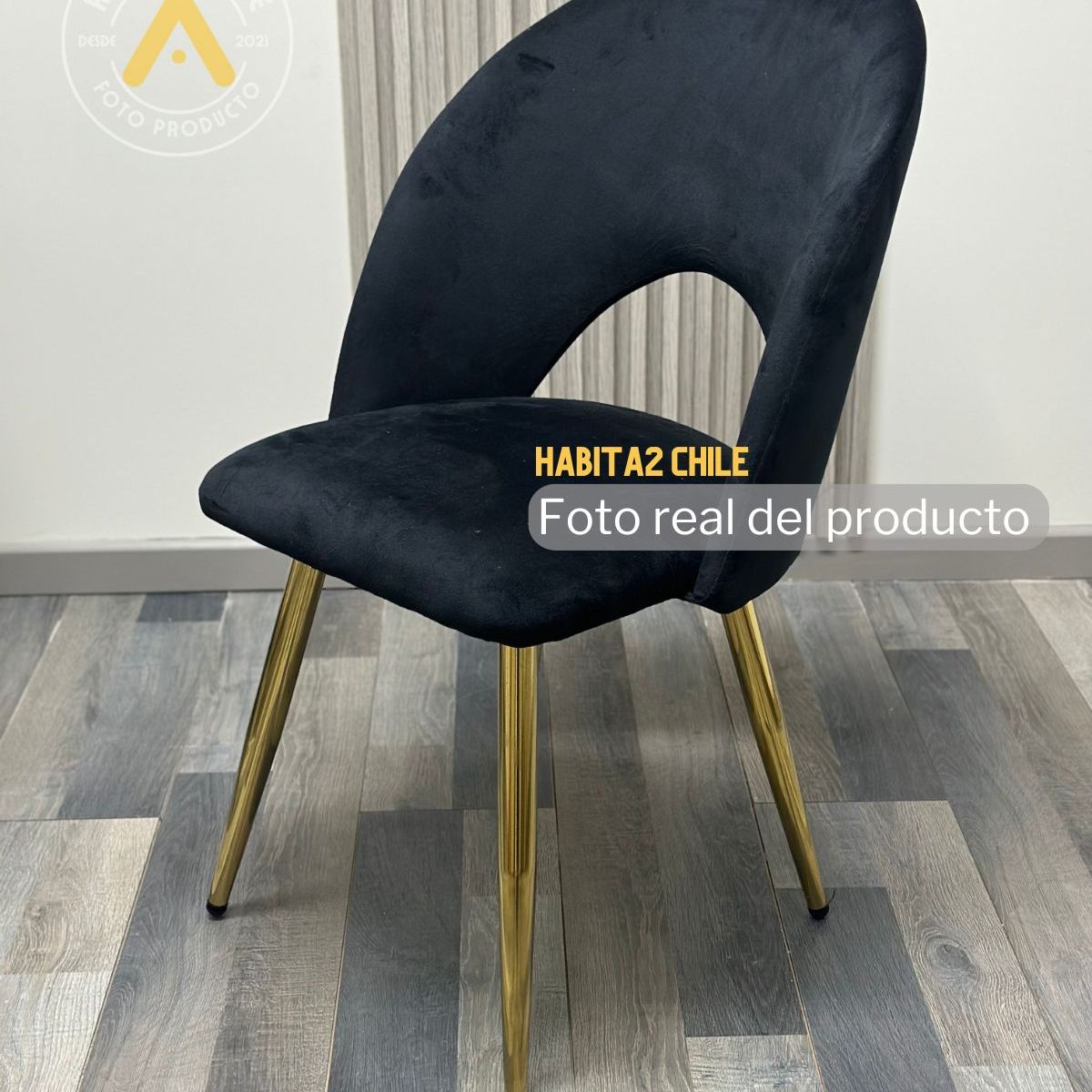 HABITA2 CHILE - Pack 4 Silla Elsa Gold - Negro