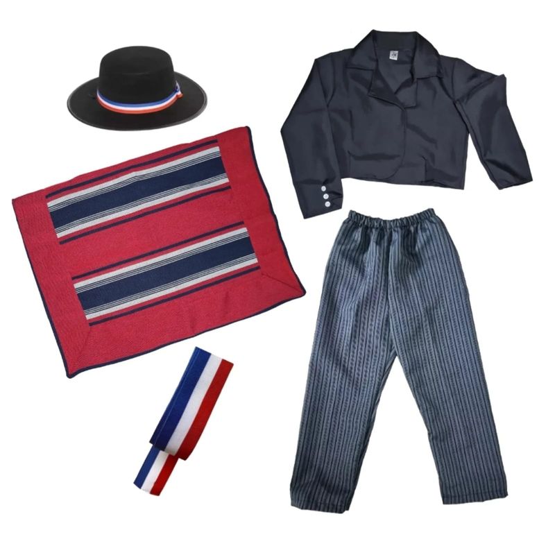 MORLAN - Traje Tipico Vestimenta Huaso Niño Fiestas Patrias Chile Poncho