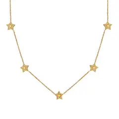 LUX JOYAS - Collar Baño Oro Amarillo 18k Estrellas Circones