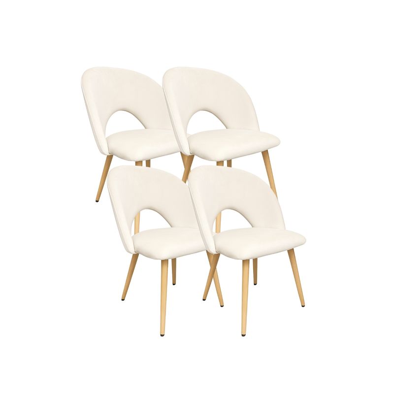 HABITA2 CHILE - Pack 4 Silla Elsa Wood Terciopelo - Beige