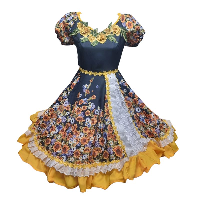 GENERICO - Vestido De Huasa Cueca China Talla S Bailes Tipicos