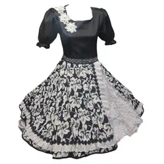 GENERICO - Vestido Huasa Negro Cueca China Talla M Bailes Tipicos