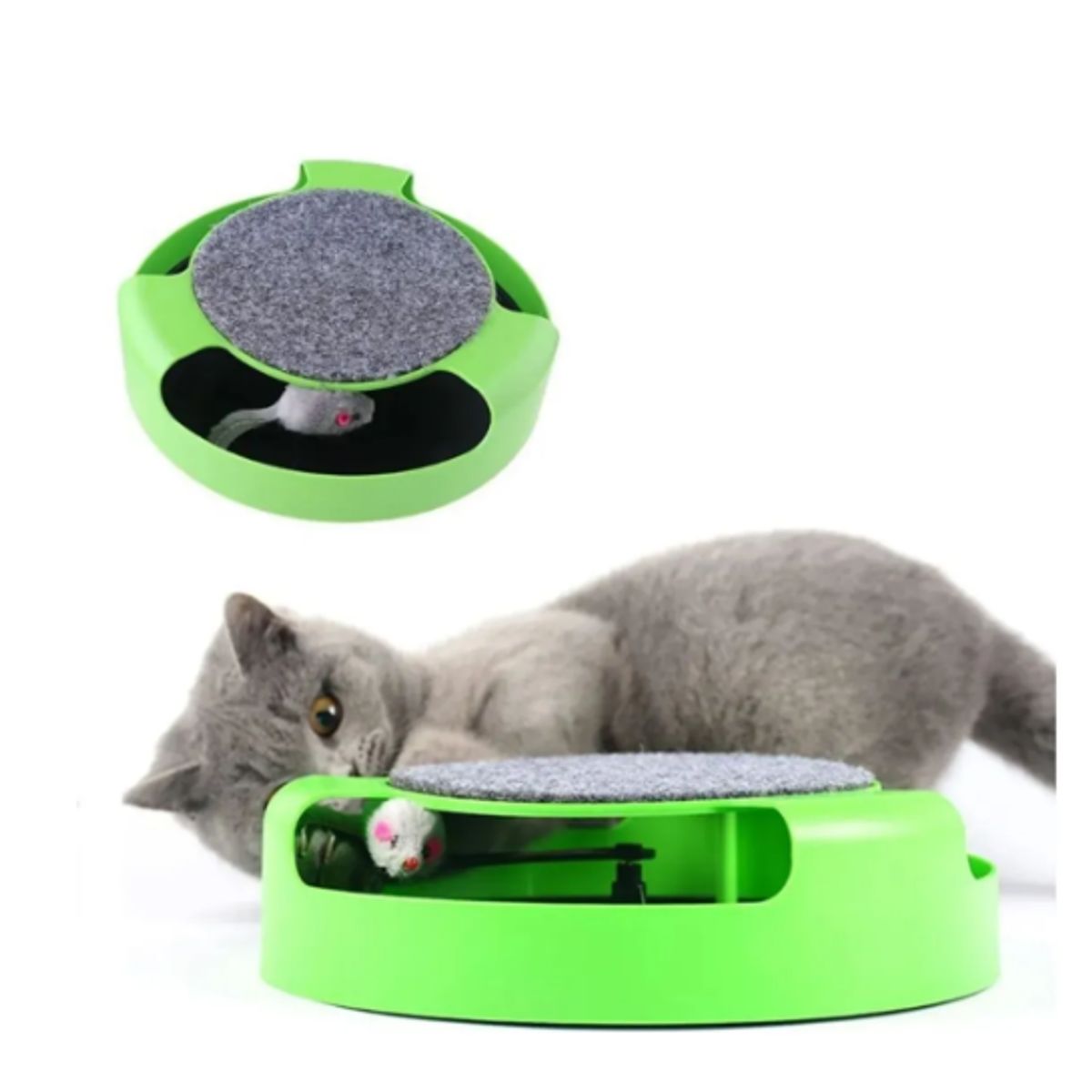 GENERICO - Juego Interactivo Para Gatos Atrapa Al Raton En Movimiento Verde