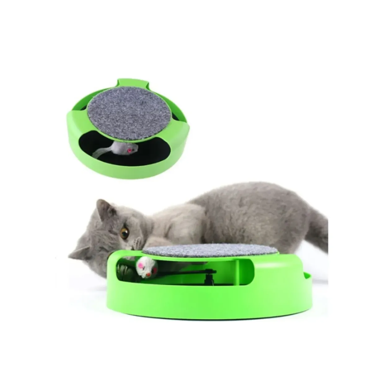 GENERICO - Juego Interactivo Para Gatos Atrapa Al Raton En Movimiento Verde